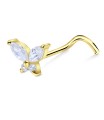 Sparkling Butterfly Curved Nose Stud NSKZ-1752